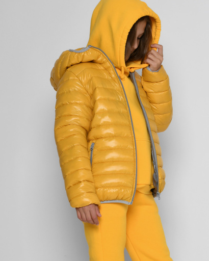 Дитяча жовта демісезонна куртка 52214, Колір: Жовтий, Розмір: 122, зображення 2