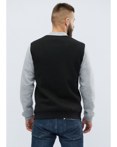 Чоловічий бомбер на флісі колір чорний 30112, Колір: Чорний, Розмір: S, зображення 3