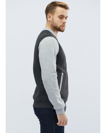 Мужской бомбер на флисе цвет антрацит 30113, Цвет: Графит, Размер: S, изображение 2