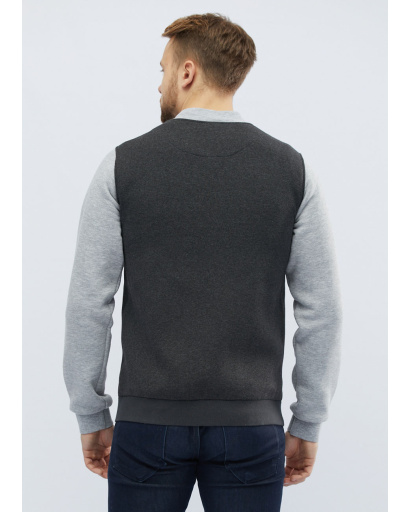 Мужской бомбер на флисе цвет антрацит 30113, Цвет: Графит, Размер: S, изображение 3