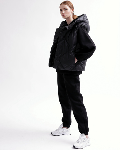 Женский стеганый жилет черного цвета 55465, Цвет: Черный, Размер: L, изображение 4