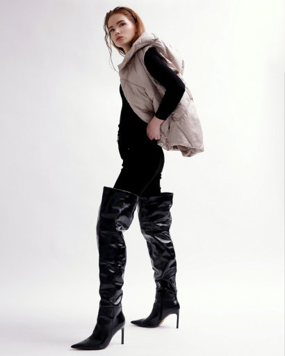 Жіночий стьобаний жилет кольору беж 55466, Колір: Бежевий, Розмір: S, зображення 3