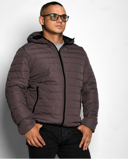 Мужская демисезонная коричневая куртка 53664, Цвет: Коричневый, Размер: S, изображение 5