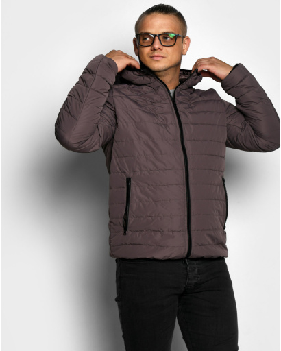 Мужская демисезонная коричневая куртка 53664, Цвет: Коричневый, Размер: S, изображение 7