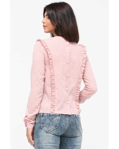 Женская блуза с рюшами 34161, Цвет: Персиковий, Размер: XS, изображение 3