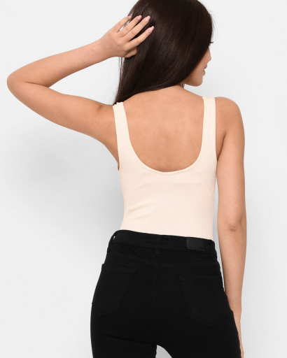 Бежевий трикотажний боді 43381, Колір: Бежевий, Розмір: XS-S, зображення 4