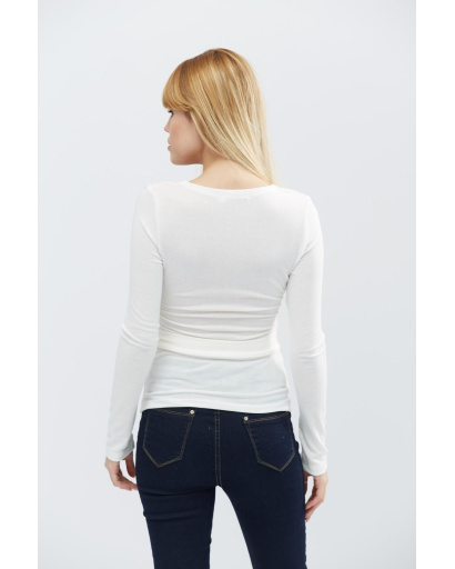 Джемпер із зав'язками на талії 32232, Колір: Молочний, Розмір: XS, зображення 4