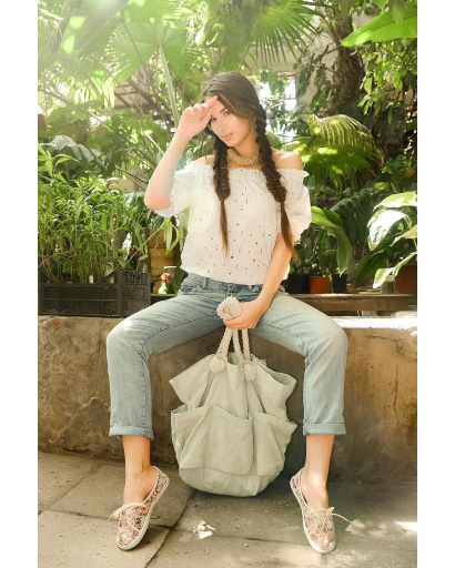 Бавовняна літня блуза 26130, Колір: Білий, Розмір: M, зображення 2