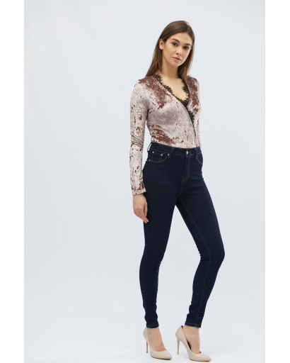 Велюровое боди с длинным рукавом 30468, Цвет: Светло-розовый, Размер: L, изображение 2