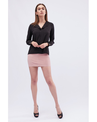 Классическая черная женская блуза 32553, Цвет: Черный, Размер: XS, изображение 2