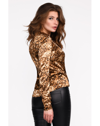 Модна жіноча блуза з леопардовим принтом 35100, Колір: Леопард, Розмір: XS, зображення 3