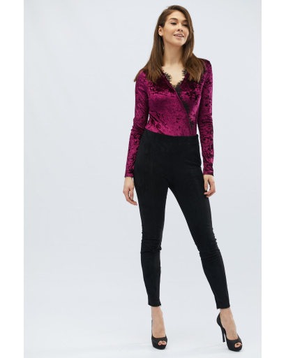 Велюровое боди с длинным рукавом 30431, Цвет: Бургунди, Размер: S, изображение 2