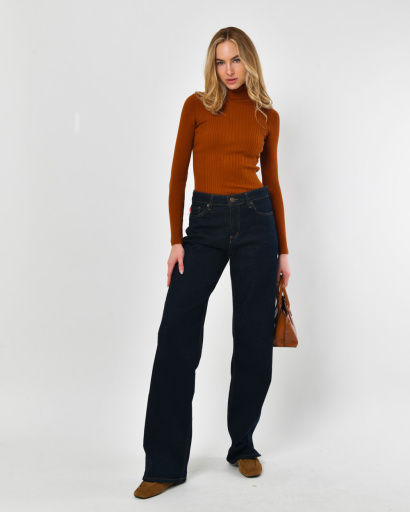 Трикотажний жіночий теракотовий гольф 52410, Колір: Теракот, Розмір: ONE SIZE, зображення 4