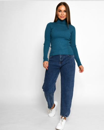 Трикотажный женский гольф 52411, Цвет: Морская волна, Размер: ONE SIZE, изображение 3