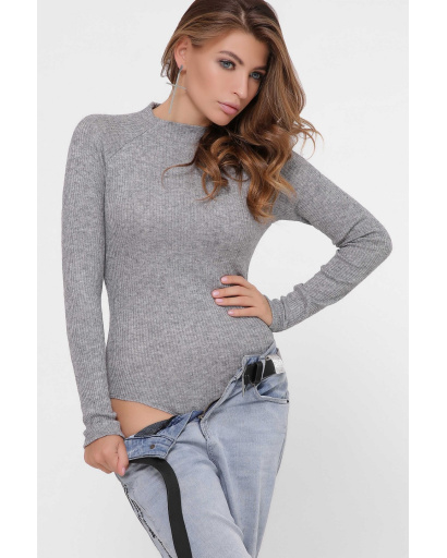 Женское трикотажное боди с длинным рукавом 36265, Цвет: Серый, Размер: XS, изображение 2