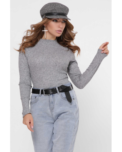 Женское трикотажное боди с длинным рукавом 36265, Цвет: Серый, Размер: XS, изображение 3