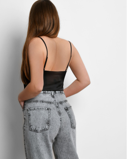 Шелковая блуза черного цвета 53854, Цвет: Черный, Размер: XS, изображение 3