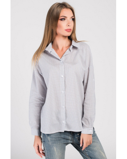 Жіноча сіра сорочка в смужку 34050, Колір: Сірий, Розмір: S, зображення 2