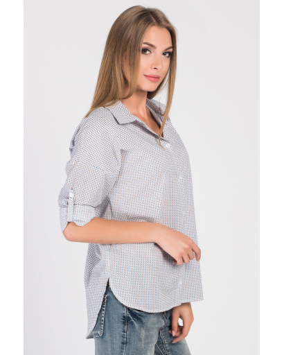 Жіноча сіра сорочка в смужку 34050, Колір: Сірий, Розмір: S, зображення 3