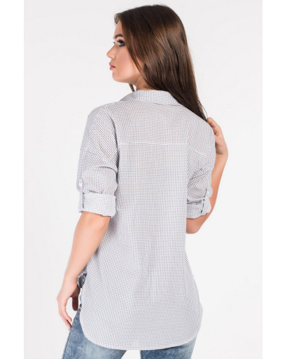 Жіноча сіра сорочка в смужку 34050, Колір: Сірий, Розмір: S, зображення 4