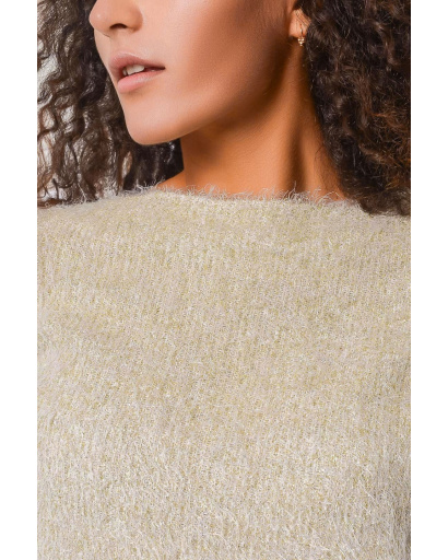 М'який пухнастий сільвер светр 28796, Колір: Молочний, Розмір: M, зображення 3