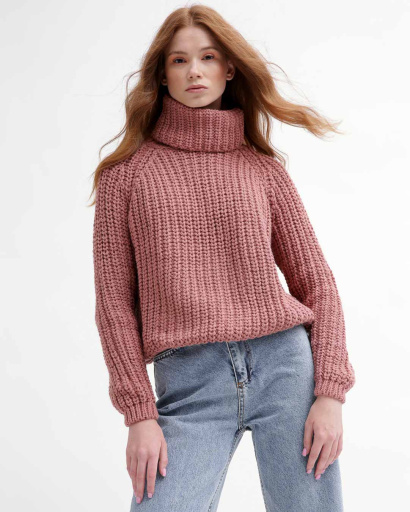 Однотонный розовый вязаный свитер oversize 55755, Цвет: Розовый, Размер: ONE SIZE, изображение 3