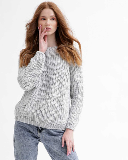 Жіночий сірий светр 55758, Колір: Сірий, Розмір: ONE SIZE, зображення 3