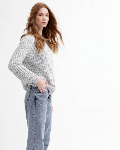 Жіночий сірий светр 55758, Колір: Сірий, Розмір: ONE SIZE, зображення 4