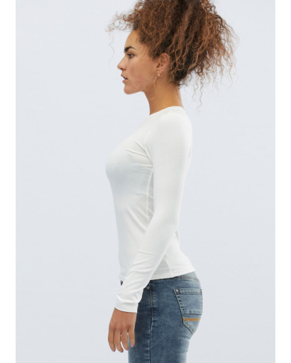 Женский белый лонгслив 32069, Цвет: Белый, Размер: XS, изображение 2