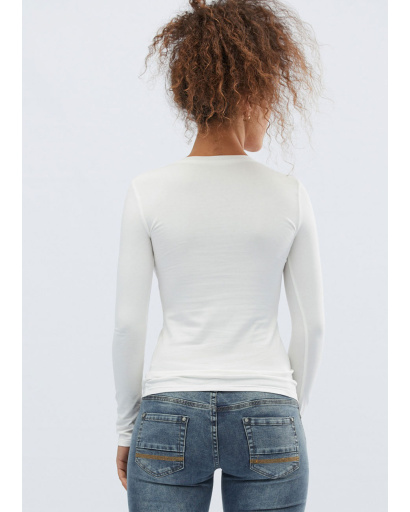 Женский белый лонгслив 32069, Цвет: Белый, Размер: XS, изображение 3