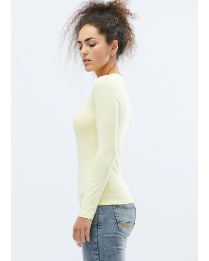 Женский желтый лонгслив 32070, Цвет: Жёлтый, Размер: M, изображение 2