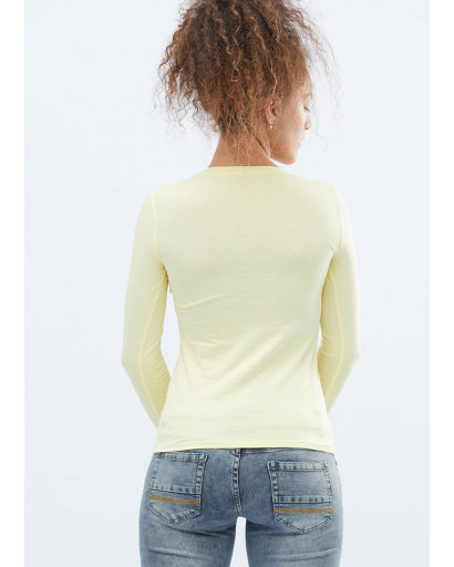 Женский желтый лонгслив 32070, Цвет: Жёлтый, Размер: M, изображение 3