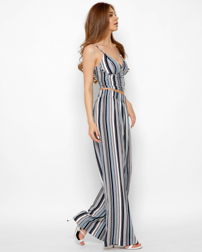 Костюм в полоску с брюками палаццо 47243, Цвет: Серый, Размер: XS, изображение 7