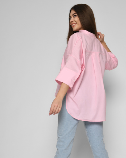 Жіноча рожева сорочка вільного силуету 50839, Колір: Рожевий, Розмір: XS, зображення 2