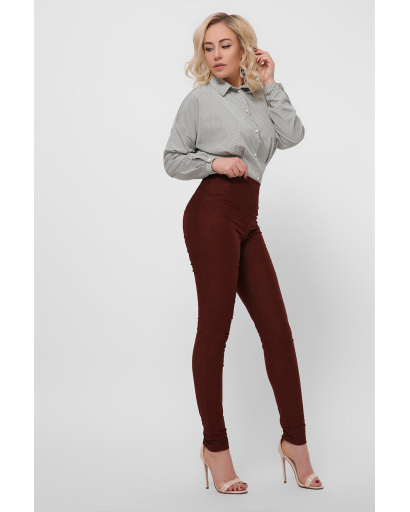 Полосатая приталенная рубашка цвет хаки 36593, Цвет: Хаки, Размер: XS, изображение 4