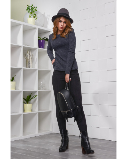 Синий базовый лонгслив 28480, Цвет: Синий, Размер: L, изображение 2