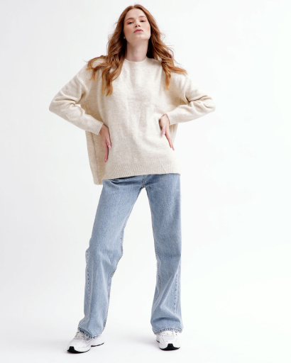 М'який бежевий жіночий светр 55775, Колір: Бежевий, Розмір: ONE SIZE, зображення 2