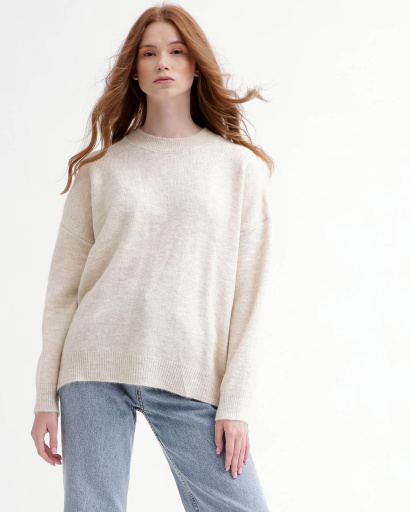 М'який бежевий жіночий светр 55775, Колір: Бежевий, Розмір: ONE SIZE, зображення 3