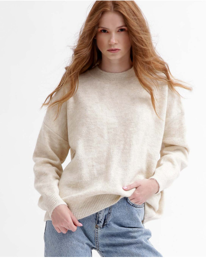 М'який бежевий жіночий светр 55775, Колір: Бежевий, Розмір: ONE SIZE, зображення 4