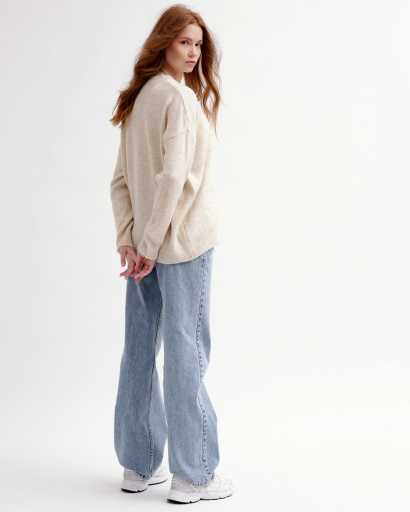 М'який бежевий жіночий светр 55775, Колір: Бежевий, Розмір: ONE SIZE, зображення 6