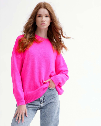 М'який малиновий жіночий светр 55778, Колір: Малина, Розмір: ONE SIZE, зображення 3