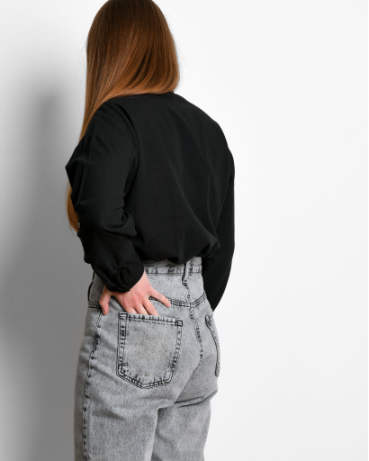 Хлопковая рубашка черного цвета 55184, Цвет: Черный, Размер: M, изображение 4