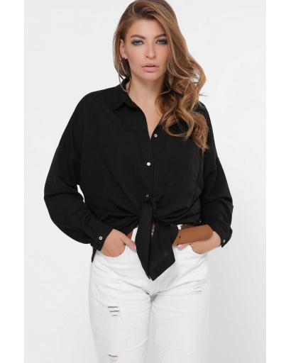 Чорна жіноча сорочка 36246, Колір: Чорний, Розмір: XS, зображення 2