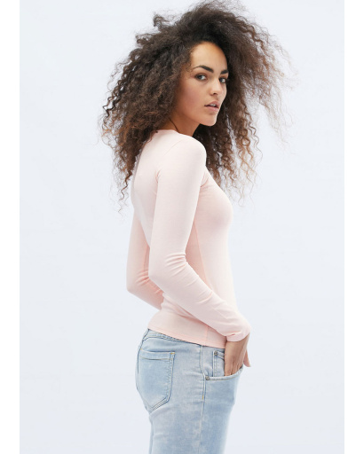 Женский пудровый лонгслив 32073, Цвет: Пудровый, Размер: S, изображение 2