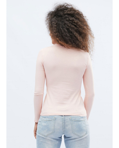 Женский пудровый лонгслив 32073, Цвет: Пудровый, Размер: S, изображение 3