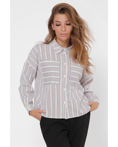 Свободная желтая рубашка в полоску 36047, Цвет: Жёлтый, Размер: XS, изображение 2