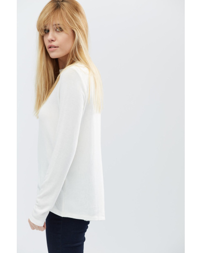 Стильный свитер с разрезом на спине 32238, Цвет: Молочний, Размер: XS, изображение 4