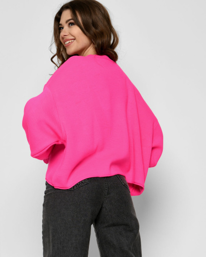 Женский малиновый свитер оверсайз 53176, Цвет: Малина, Размер: ONE SIZE, изображение 2