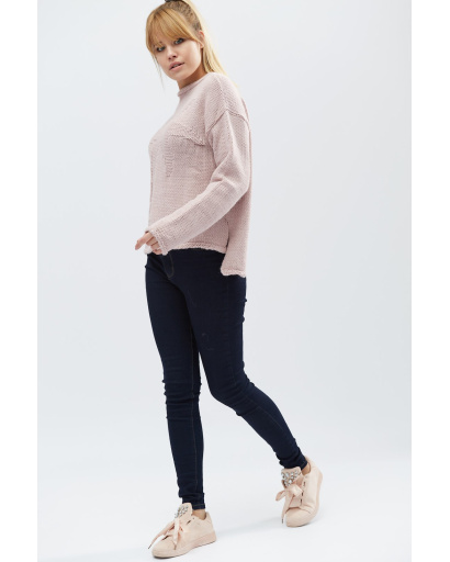 В'язаний светр "Пальма" 27607, Колір: Пудровий, Розмір: ONE SIZE, зображення 2