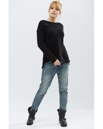 В'язаний светр "Пальма" 27608, Колір: Чорний, Розмір: ONE SIZE, зображення 2